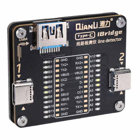Qlianli iBridge Type-C Circuit Tester Supported C to C / C to A Charging Cables