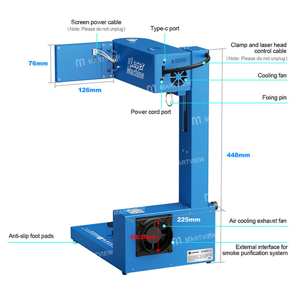 sunshine ss-890b-uitra-professional-foldable-smart-laser-compatible-with-iphone-x-17-full-series-bac