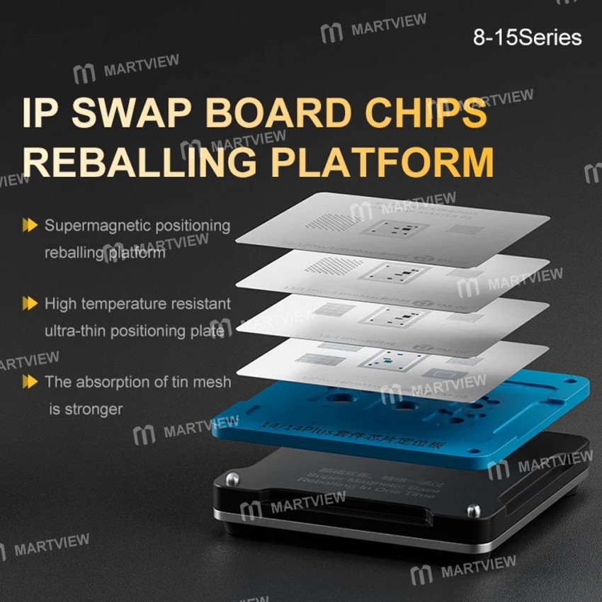 jtx swap-board-chips-bga-reballing-stencil-platform-set-for-iphone-8-to-15pro-max-2