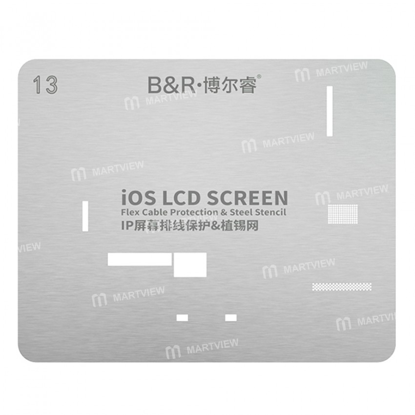 B&R IO6 iOS LCD Screen IC Flex Cable Protection & Steel Stencil Set for iPhone 11 to 13 Pro Max