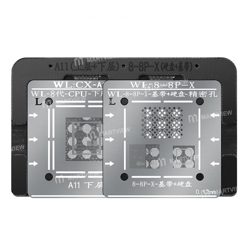 WL A6 A7 A8 A9 A10 A11 A12 CPU NAND Baseband Reballing Stencil Net Platform Positioning Plate Magnet