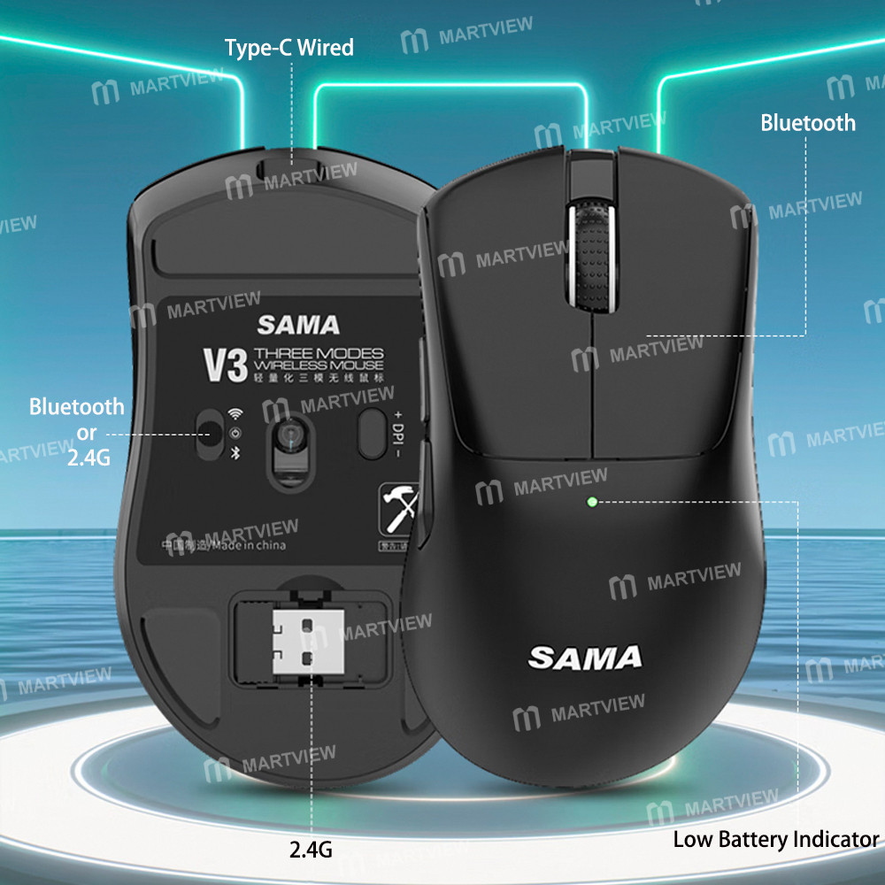 sama v3-rechargeable-triple-mode-wireless-24g-wifi-bluetooth-wired-gaming-mouse-9
