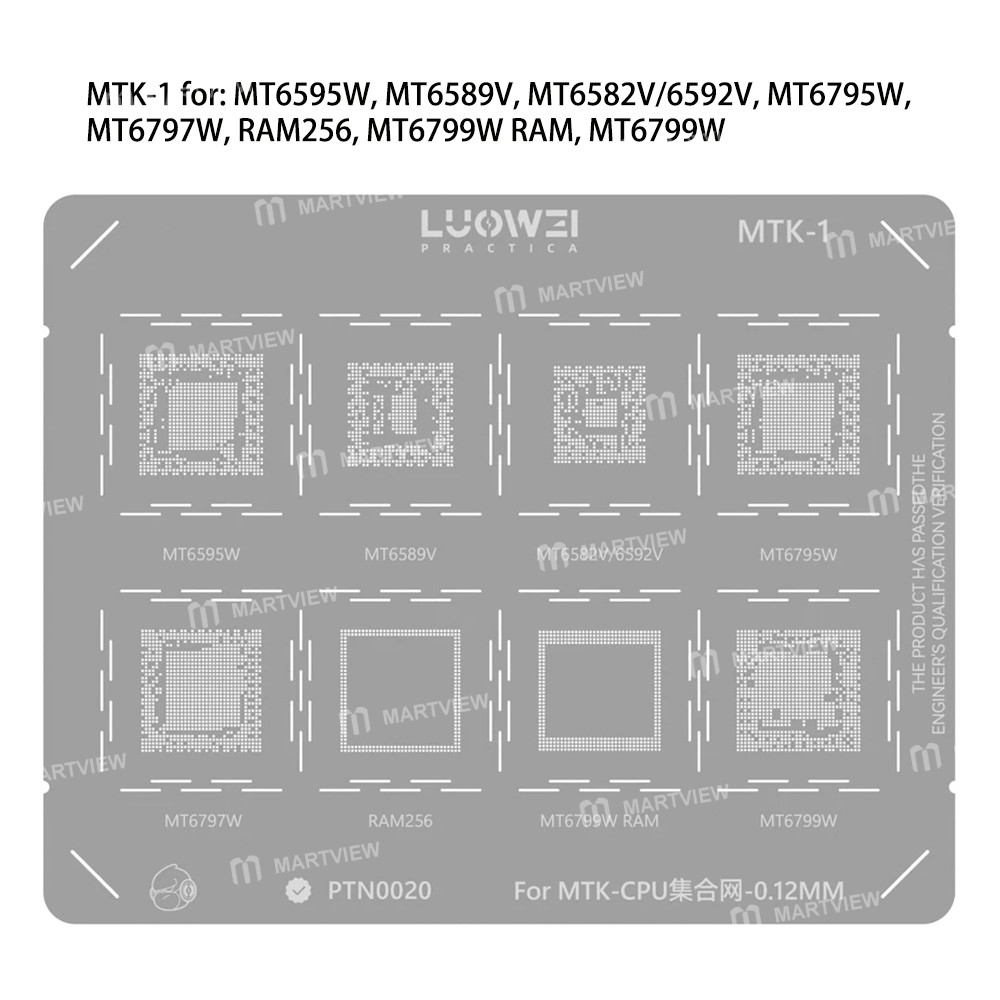 luowei cpu-series-bga-reballing-stencil-set-for-apple-hisilicon-kirin-mediatek-qualcomm-4