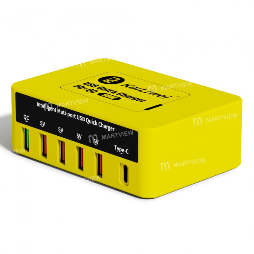 kailiwei klw-818-6-port-intelligent-pdqc-30-usb-quick-charger-with-led-display-3