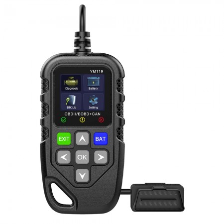 YM119 Car OBD II Scanner Engine Fault Code Reader for 12V Gasoline Vehicles