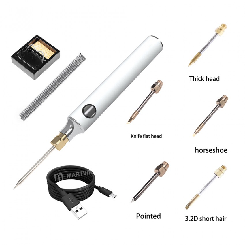 Portable Adjustable Temperature U5V8W USB Soldering Iron with Soldering Stand Holder
