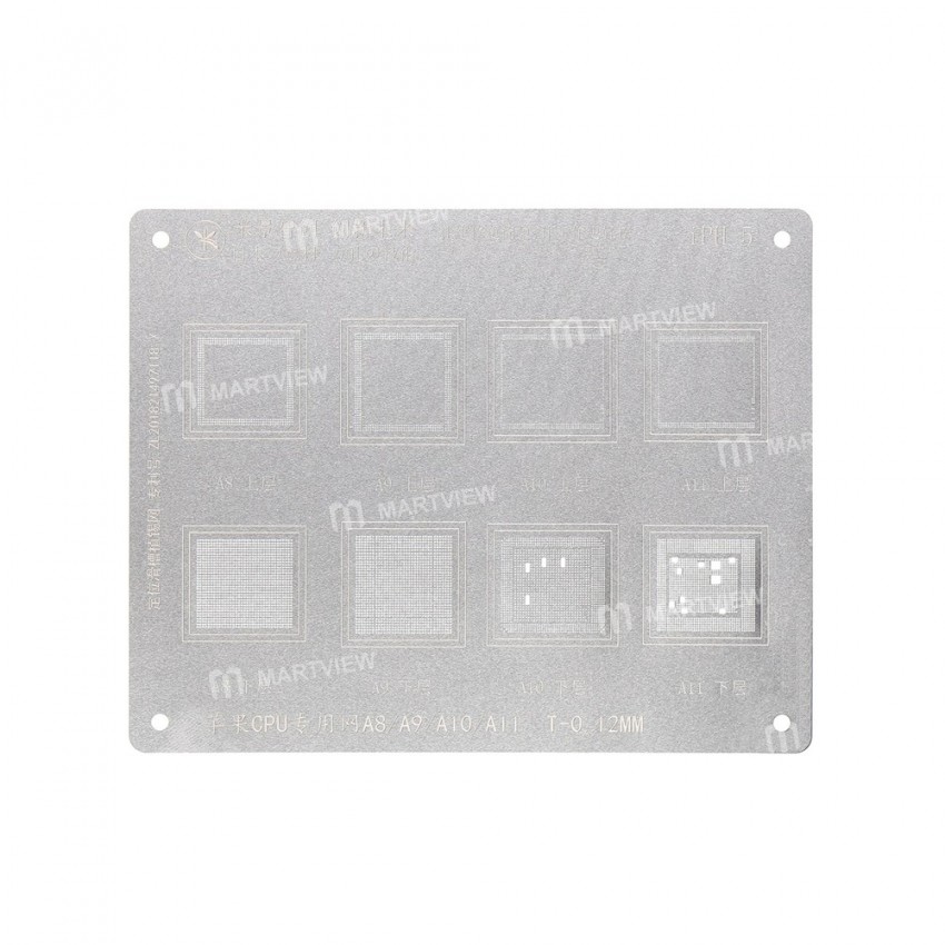 MiJing Multi-Function BGA Reballing Stencil Plant Tin Steel Net for CPU A11 A10 A9 A8