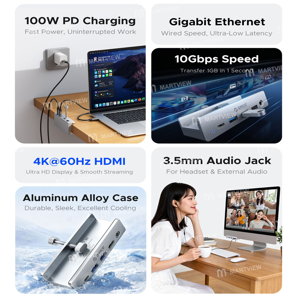 orico mh8p-8-in-1-usb-10gbps-rj45--35mm-headset-jack--4k-hdmi-desktop-clip-on-docking-station-7