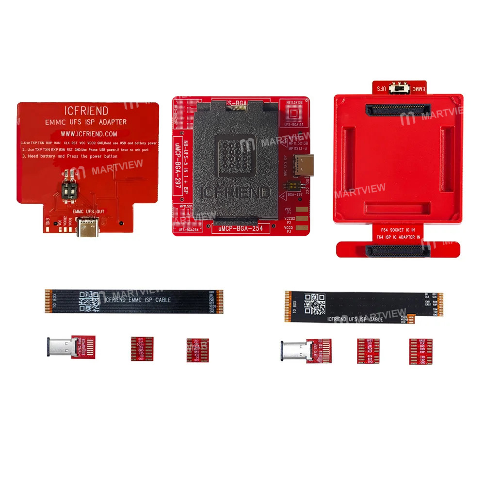 MiPi EMMC UFS ISP Adapter + F64 ISP Adapter Board + NB-UFS-5IN1 (254 / 153 / 297) Adapter + ISP Cabl