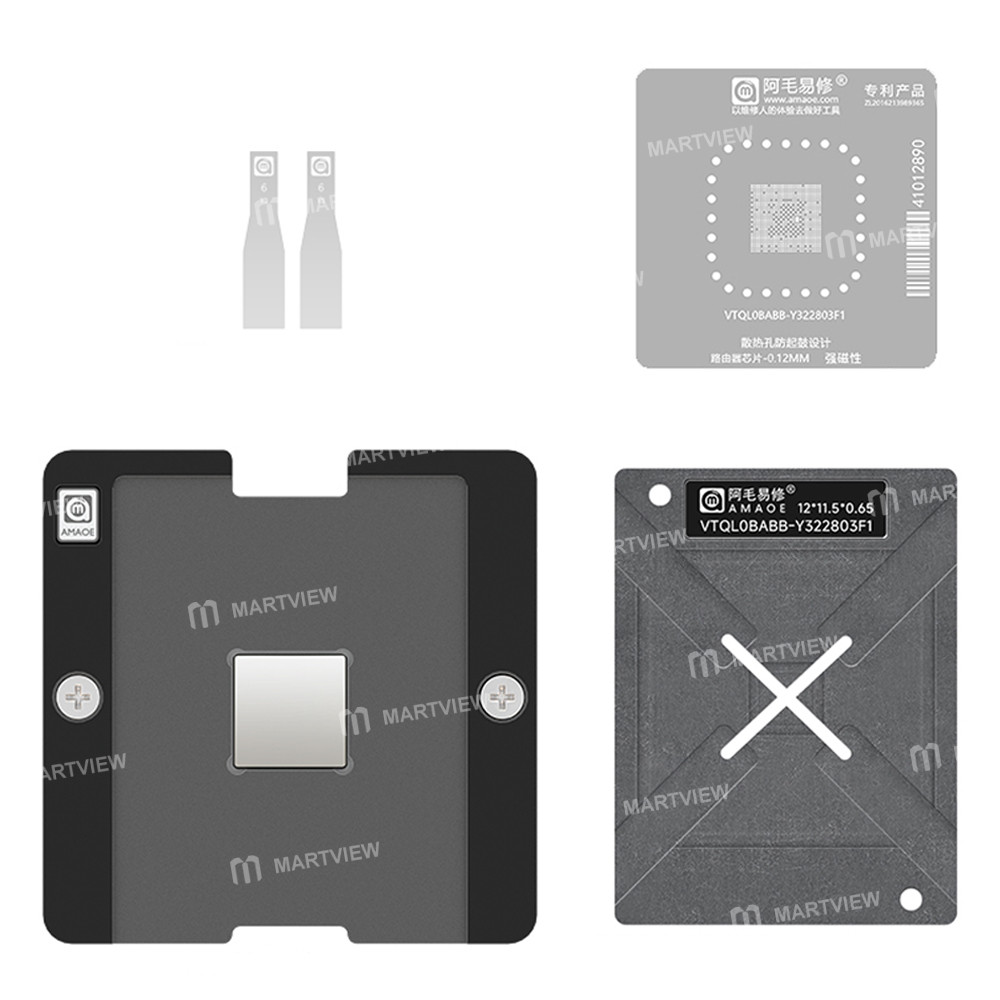 amaoe 012mm-vtql0babb-y322803f1-5g-sim-card-router-wi-fi-chip-bga-reballing-stencil-tin-plating-plat