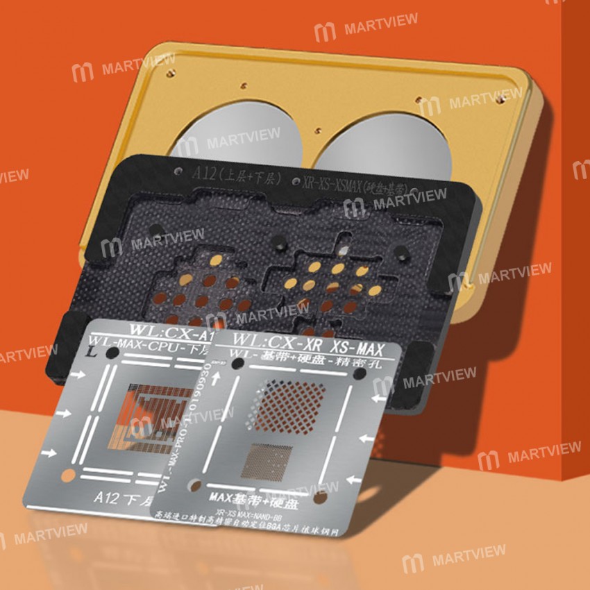 WL A6 A7 A8 A9 A10 A11 A12 CPU NAND Baseband Reballing Stencil Net Platform Positioning Plate Magnet