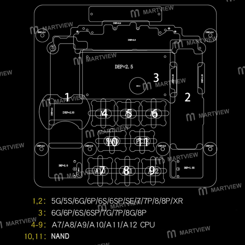 Mechanic MR5 Multi-Function Motherboard Repair Fixture for iPhone XR / 8 Plus / 8 / 7 Plus / 7 / 6S
