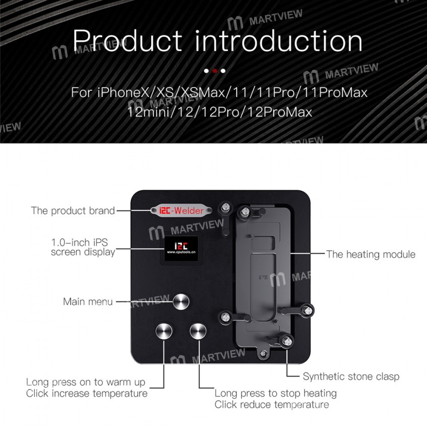 i2C Intelligence Double Layers Pre-heating Rework Station for iPhone X-12Pro Max Motherboard Repair