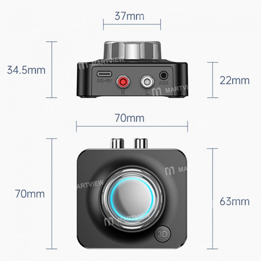 Bluetooth 5.0 Wireless Audio Receiver with 3.5 AUX Jack Support TF card Playback