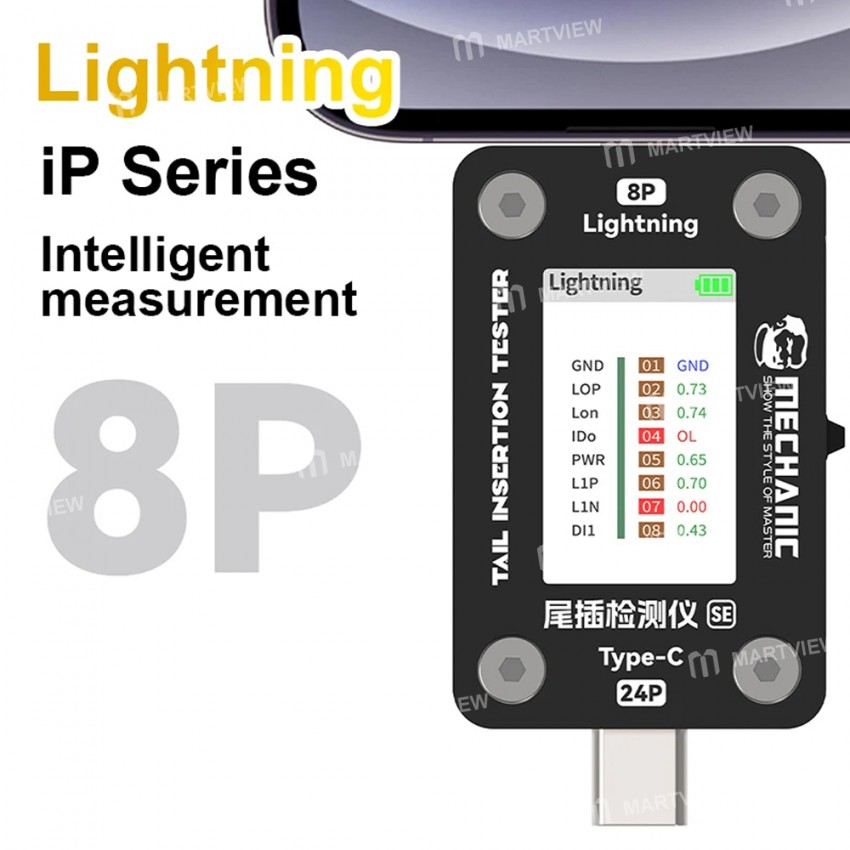 mechanic t-824-se-type-c-to-lightning-high-precision-digital-display-tail-insertion-tester-2