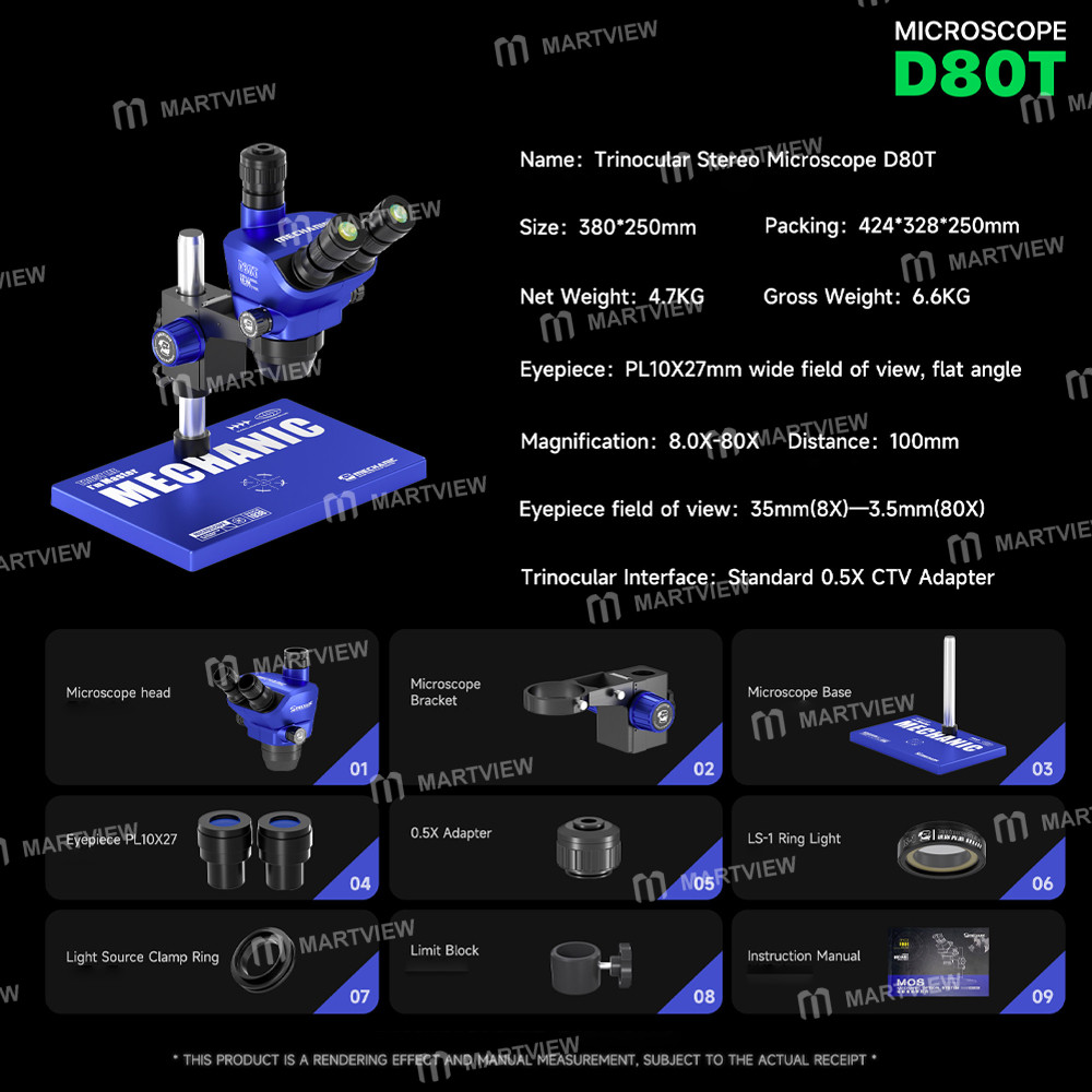 mechanic d80t-8-80x-high-power-trinocular-stereo-microscope-with-big-base-for-pcb-repair-11