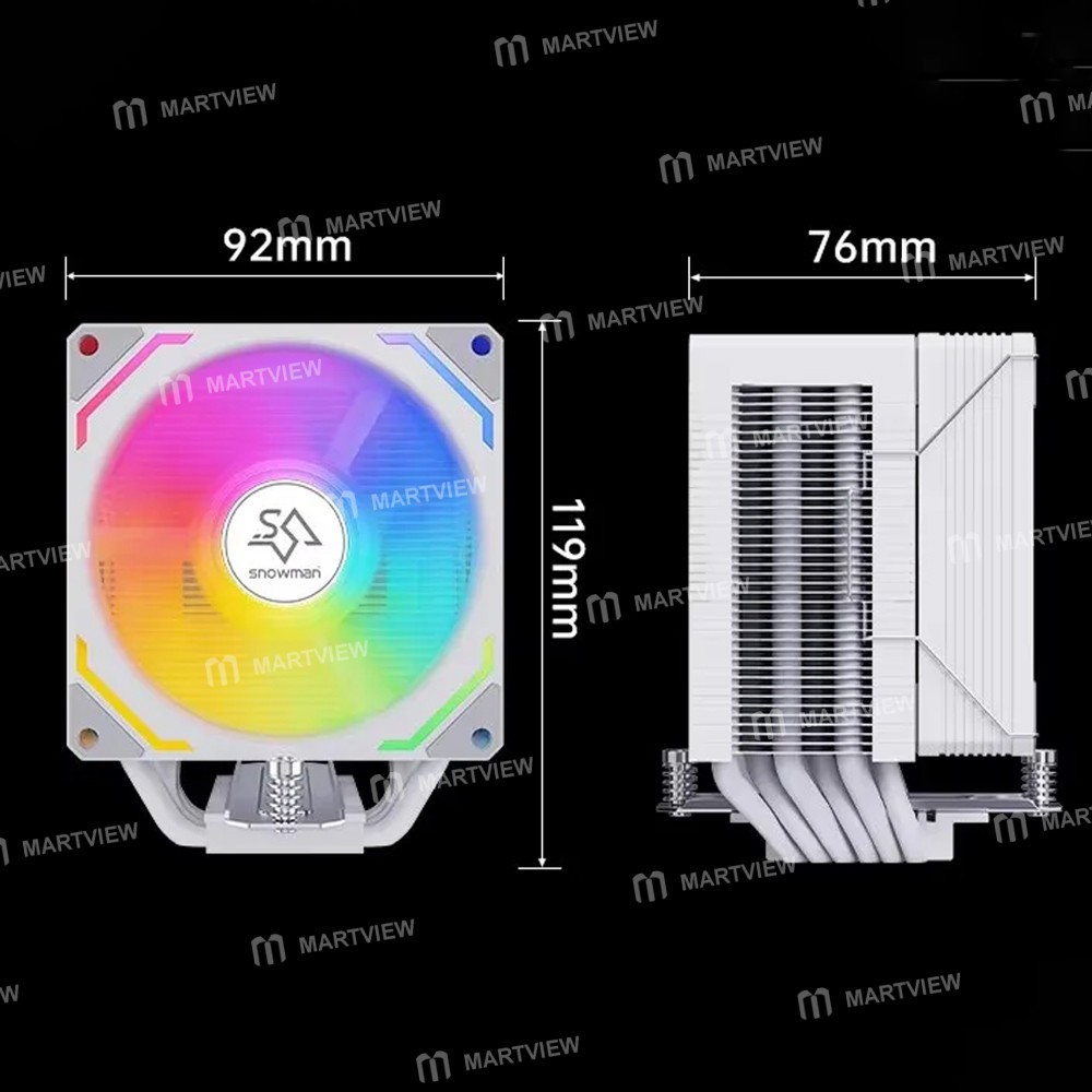 snowman mx96-v3-argb-6-heatpipe-cpu-tower-air-cooled-radiator-for-intel-lga1851-amd-am5-10