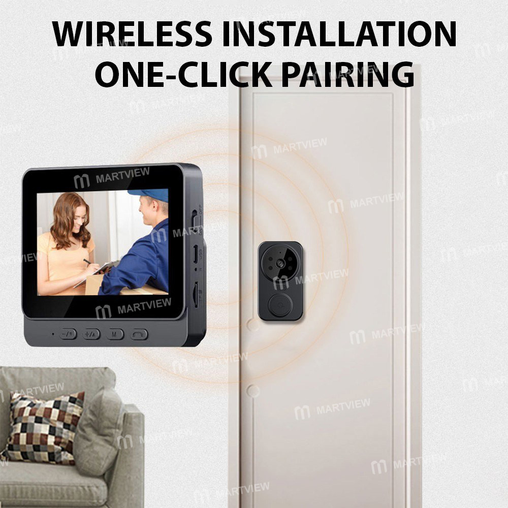 wireless visual-intercom-doorbell-with-43-inch-ips-screen-1