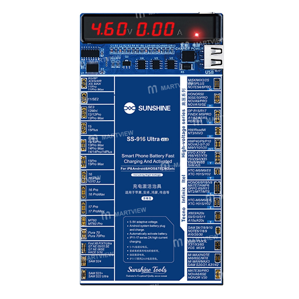 sunshine ss-916-ultra-v30-digital-display-charging-activation-board-for-iphone-6-to-17pro-max-androi