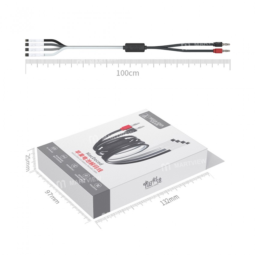 Mega-idea Battery Decoding Power Cable for iPhone Xs Max / Xs / XR / X / 8 Plus / 8 / 7 Plus / 7 /
