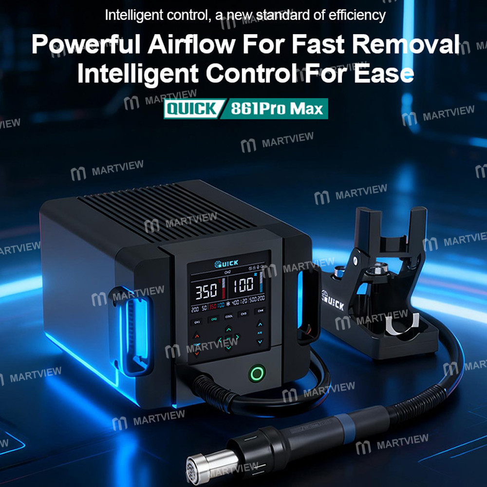 quick 861pro-max-1300w-intelligent-hot-air-rework-station-for-chip-level-repair-pcba-production-supp