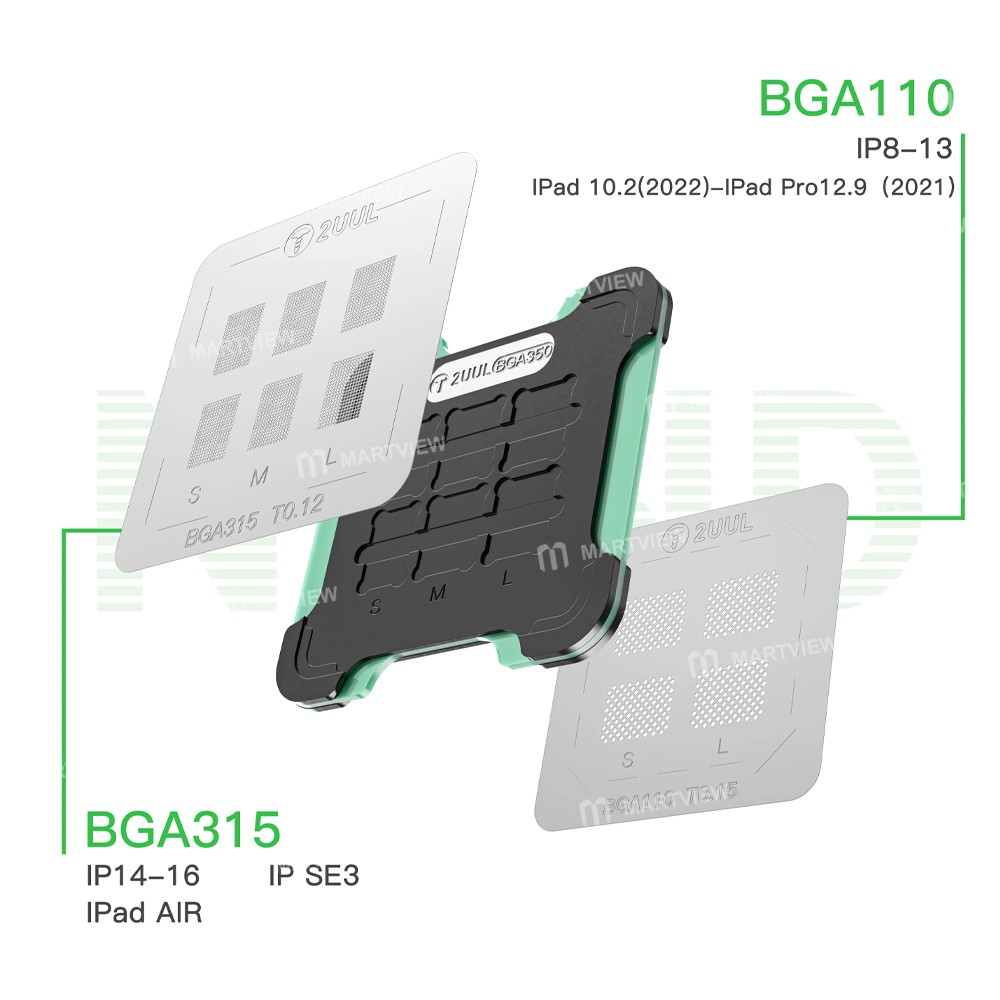 2uul bh16-nand-reball-base-magnetic-dual-sided-reballing-platform-set-for-iphone-series-nand-flash-5