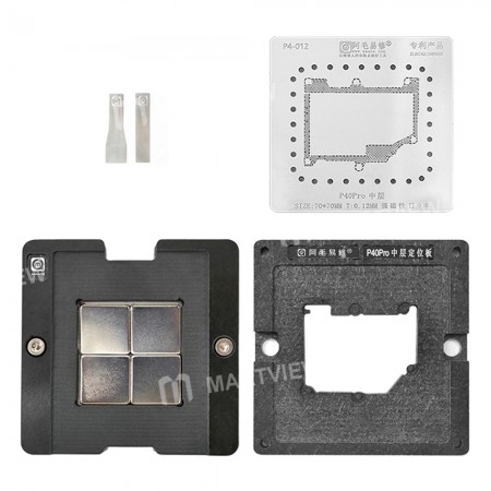 Amaoe 0.12mm Motherboard Mid-Frame BGA Reballing Stencil Platform for Huawei P40 Pro Middle Layer