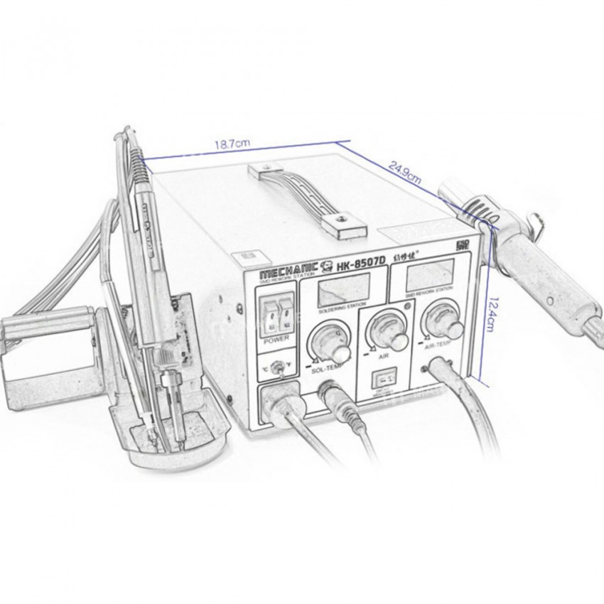 Mechanic HK-8507D 3-in-1 Digital Display Hot Air Disassembly Welding Platform