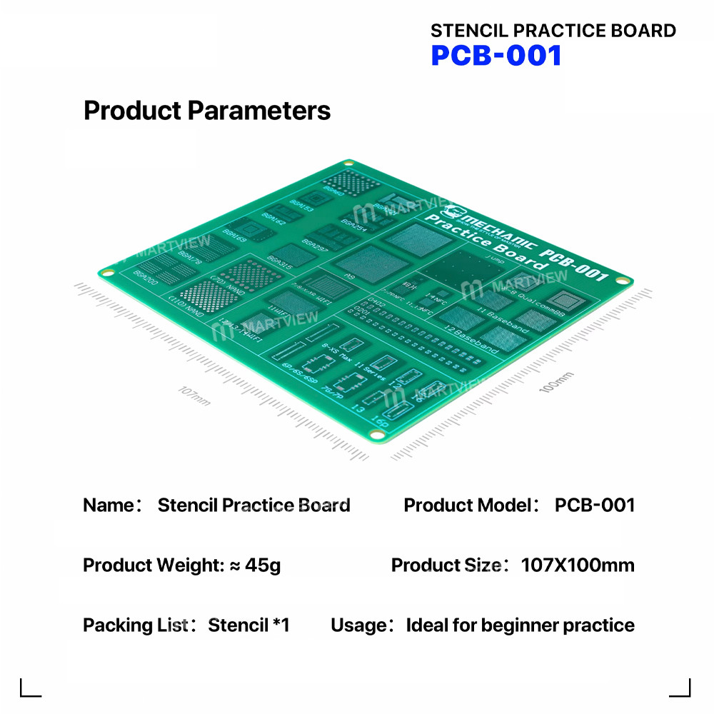 mechanic pcb-001-bga-chip-connector-socket-stencil-practice-board-support-iphone-17-series-8