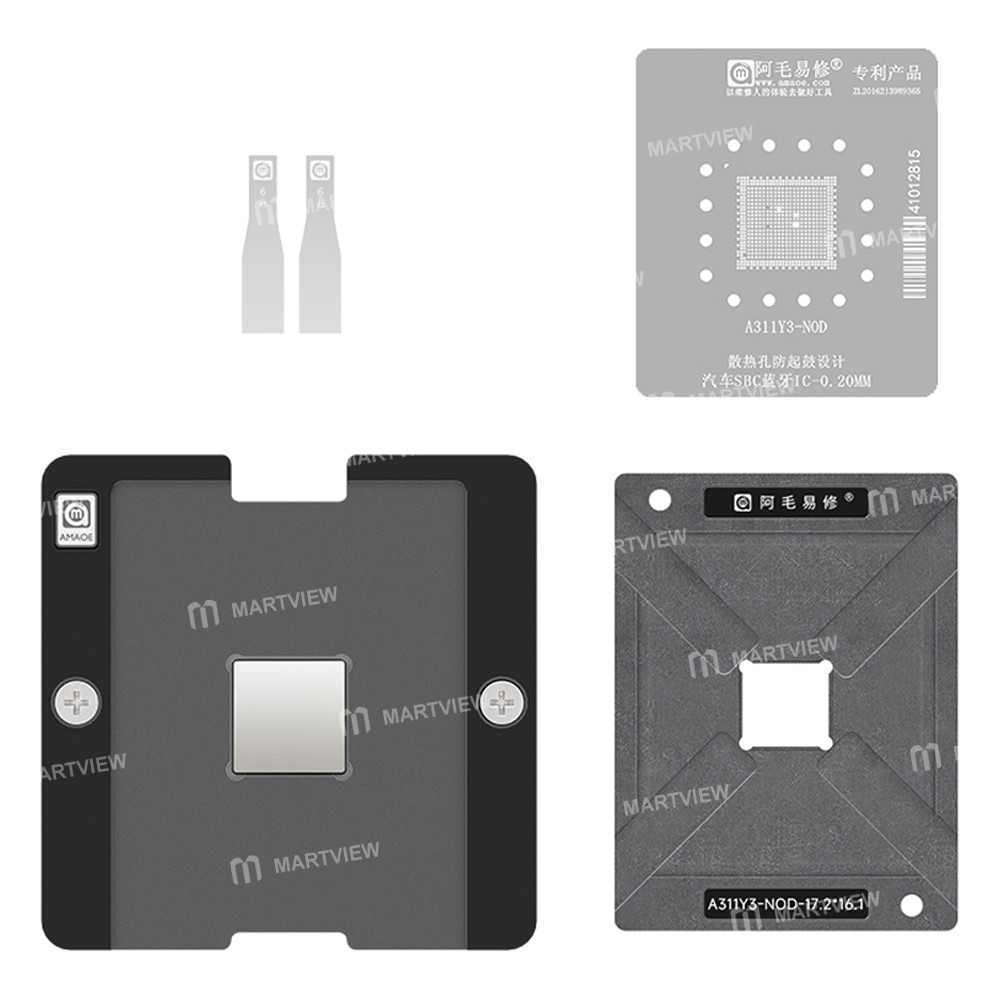 amaoe 020mm-a311y3-n0d-automotive-sbc-bluetooth-ic-bga-reballing-stencil-platform-set-1