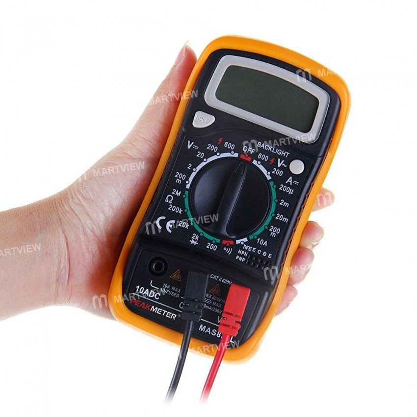HYELEC MAS830L Portable Digital Multimeter DC Current Resistance AC/DC Voltage Tester with Backlight