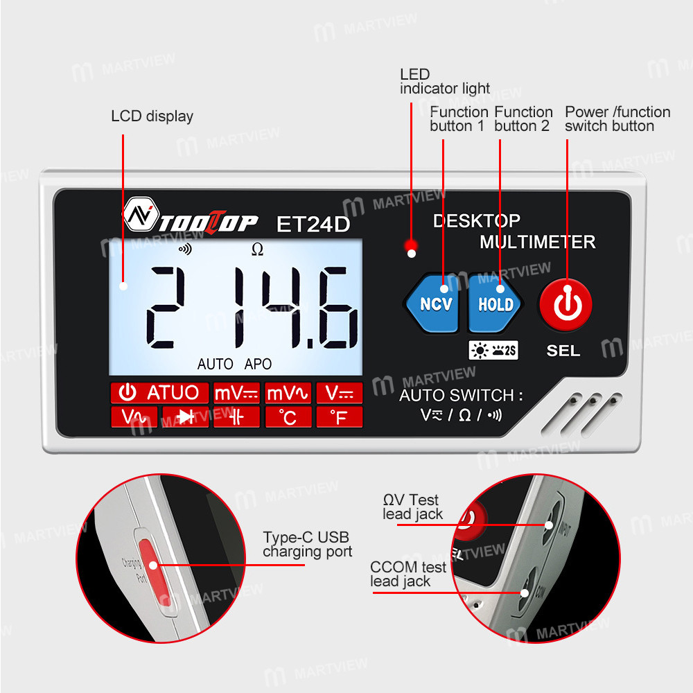 tooltop et24d-600v-high-precision-automatic-recognition-desktop-digital-multimeter-11