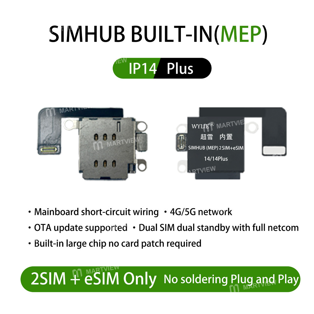 wylie simhub-built-in-mep-integrated-card-slot-finished-product-dual-sim-esim-for-iphone-13-17-7