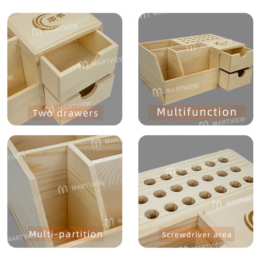 Luowei Mobile Phone Repair Desktop Wooden Storage Box