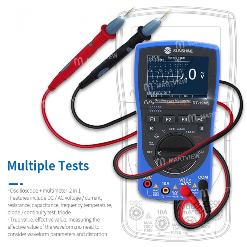 Sunshine DT-19MS 2in1Handheld Oscilloscope Multifunction LCD Display Test Meter
