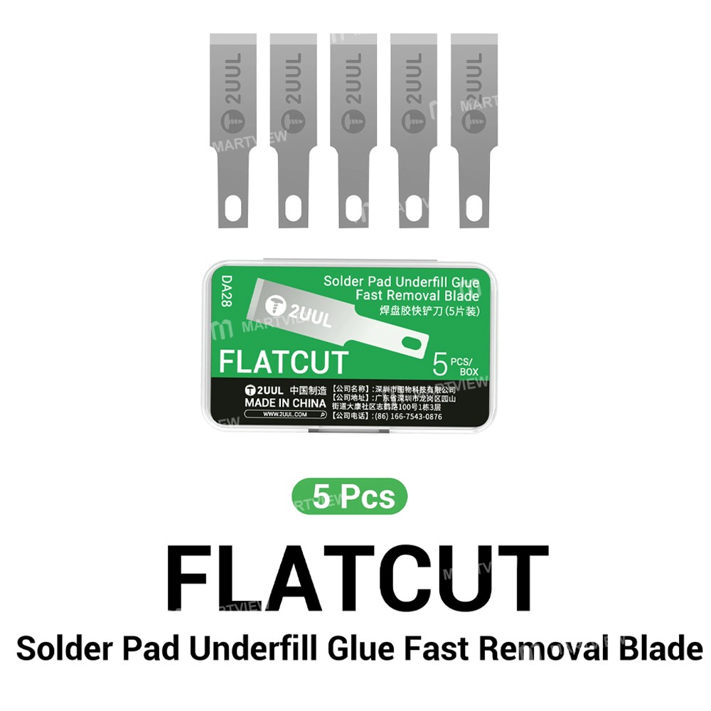 2uul da28-flatcut-solder-pad-underfill-glue-fast-removal-blades-2