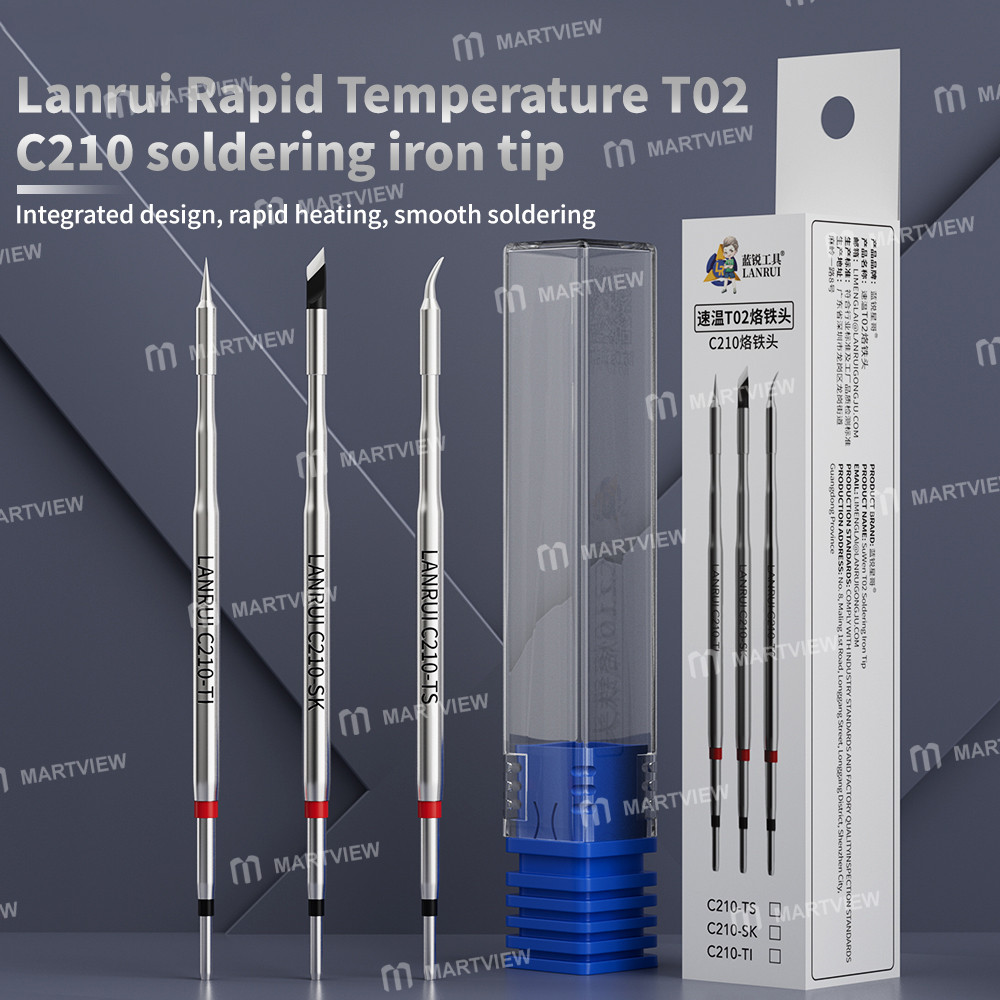 lanrui t02-c210-integrated-electroplated-soldering-iron-tips-compatible-with-c210-soldering-station-