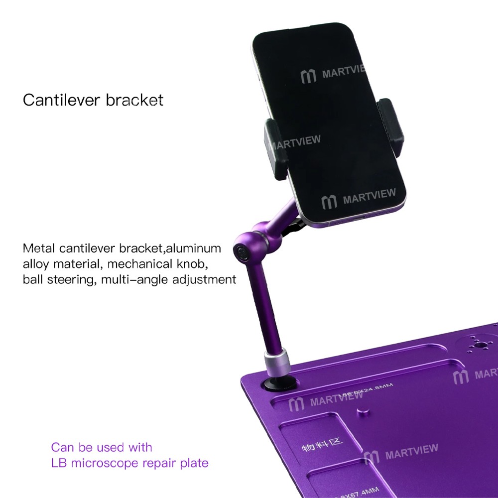 lb tool-cb25-360-dual-ball-head-aluminum-cantilever-bracket-for-microscope-repair-2