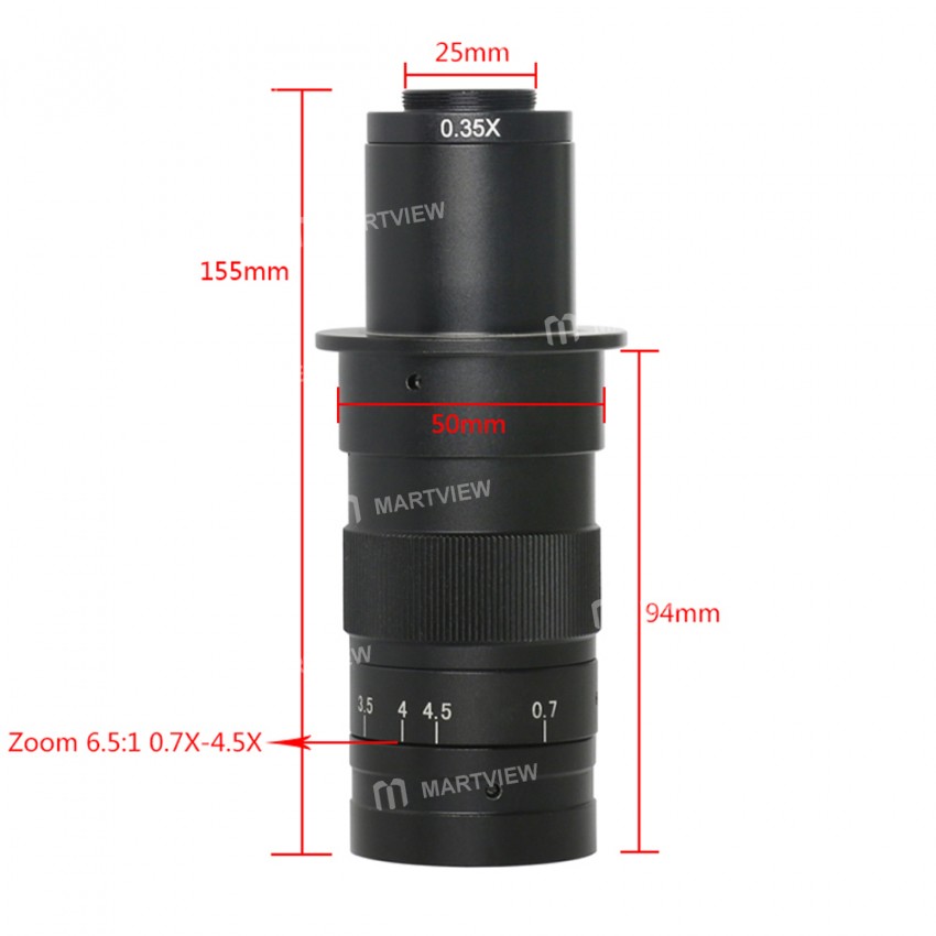 Ultra-clear 0.7-4.5X Continuous Zoom 120 Times Single-tube Optical Lens for Electron Microscope