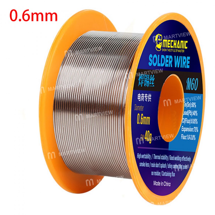 Mechanic M60 40g 0.3 / 0.4 / 0.5 / 0.6 / 0.8mm High Purity No-clean Rosin Solder Wire