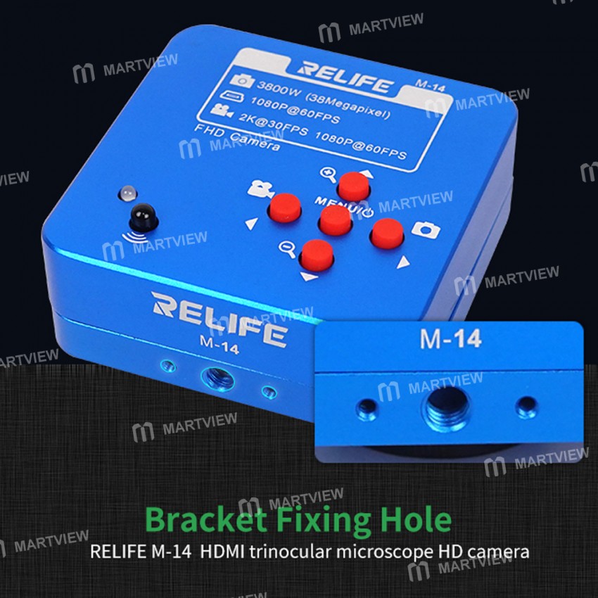 Relife M-14 Aluminum Alloy 38Million Pixels HDMI Trinocular Microscope Camera for PCB CPU Repair