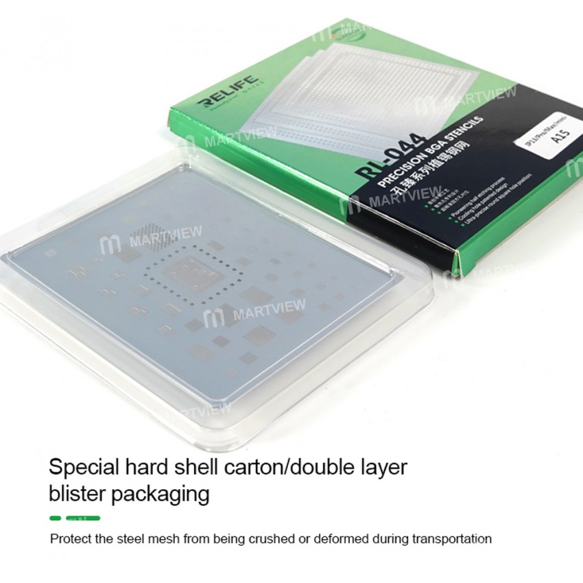 Relife RL-044 V4.0 A15 IC 0.12mm BGA Reballing Solder Stencil Plant Tin Net for iPhone 13 Series