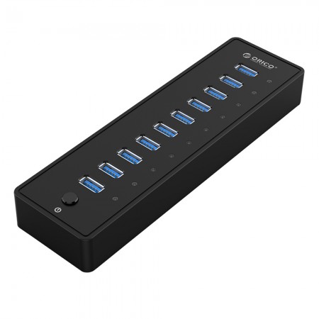 Orico P10-U3 10 Ports USB Data Hub with Power Adapter for Computer / Laptop / Flash Drive