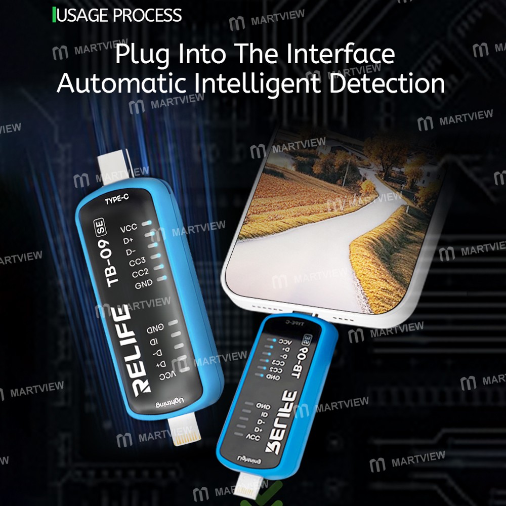 relife tb-09-se-simple-type-c-lightning-charging-port-tester-for-iphone-and-android-phones-9