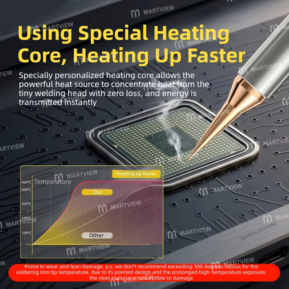 oss team-c210-k1-soldering-iron-tip-with-5pcs-ultra-sharp-needles-for-screen-motherboard-flying-wire