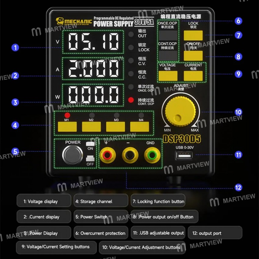 mechanic dsp30d5-30v5a-4-digit-digital-display-programming-dc-regulated-power-supply-10
