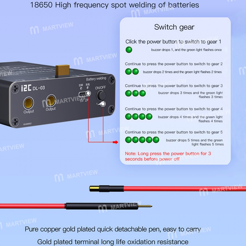 i2C DL-03 Failure Detection Short Circuit Repair Spot Welder for Lithium Battery