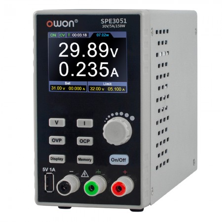 Owon SPE3051 30V / 5A Programmable Single-channel Linear DC Power Supply with 2.8-inch Display