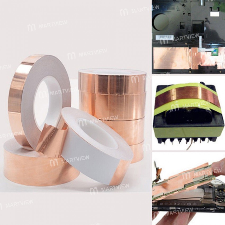 20M Conductive Adhesive Copper Foil Tape EMI Shielding Heat Resist for Electric Guitar