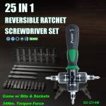 Pro'sKit SD-2314M 25-in-1 Multiple Angle Adjustment Ratchet Magnetic Screwdriver Sockets Set
